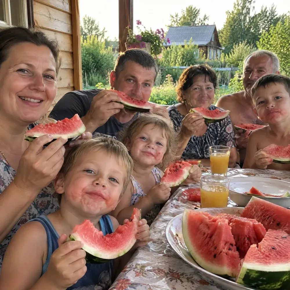Арбуз на даче